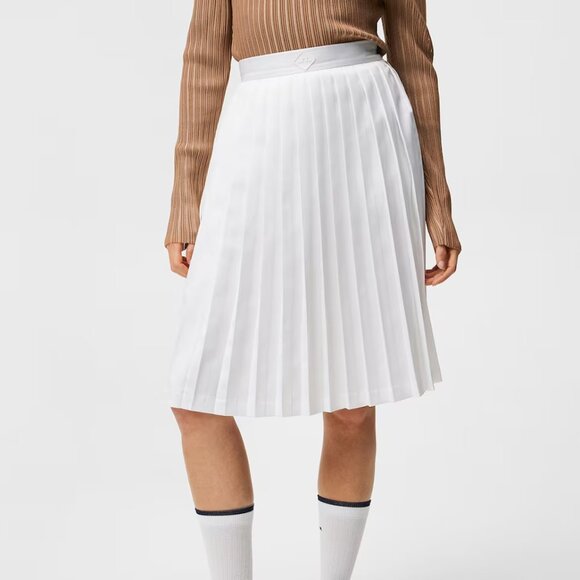 J.Lindeberg White Pleated Midi Skirt - XS - NWT - Picture 1 of 10